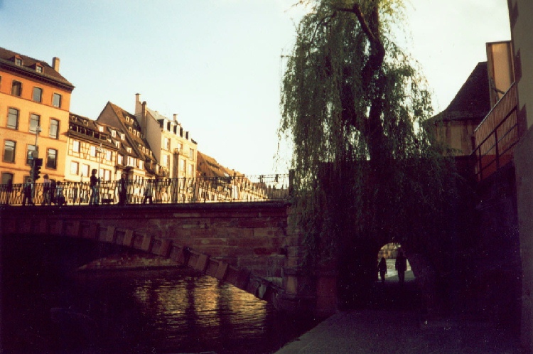 A typical bridge spanning one of Strasbourg's canals, photograph by C. W. Booth